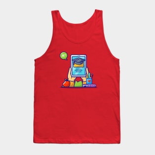 Online Education Cartoon Vector Icon Illustration Tank Top